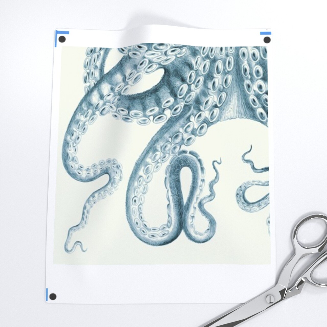 Octopus Sea Coastal Nautical Vintage Beach Summer Animal Custom Printed Fabric by Spoonflower Various Fabrics by the Yard or Fat Quarter